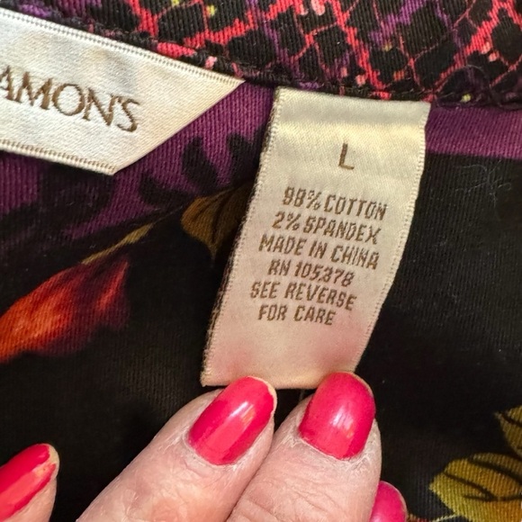 Drapers & Damon’s floral mixed media  artsy button down jacket S NWOT - Picture 8 of 8